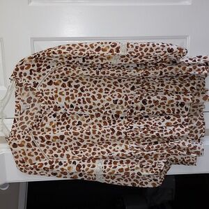 Cato NWT Animal Print long sleeve blouse